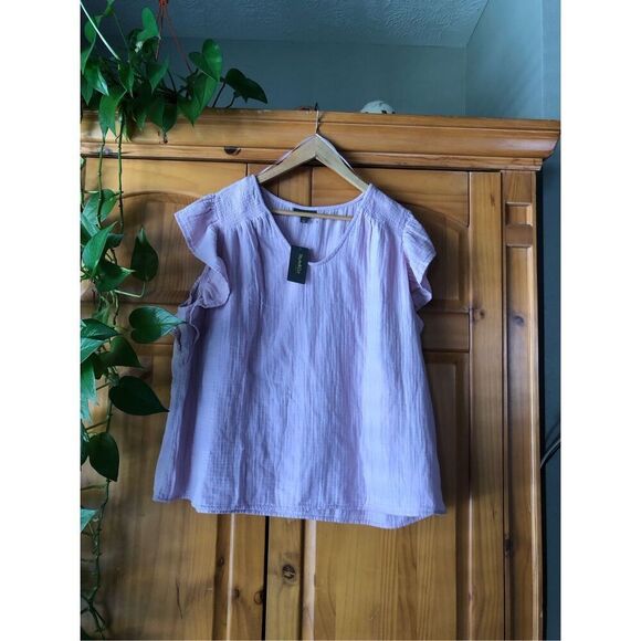 Style & Co Flutter-Sleeve V-Neck Top NWT Size 2X - Picture 3 of 13